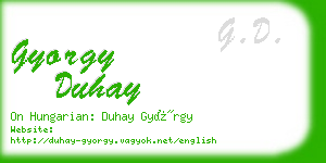 gyorgy duhay business card